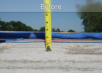 Before leveling Galesburg roadway with PolyLevel®